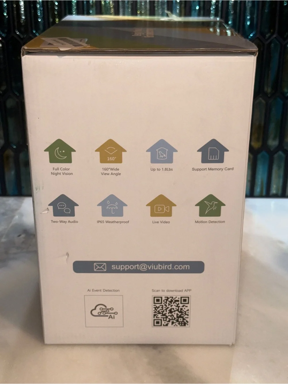 NEW Open Box Viubird 2K Solar Smart Bird Feeder Camera Blue